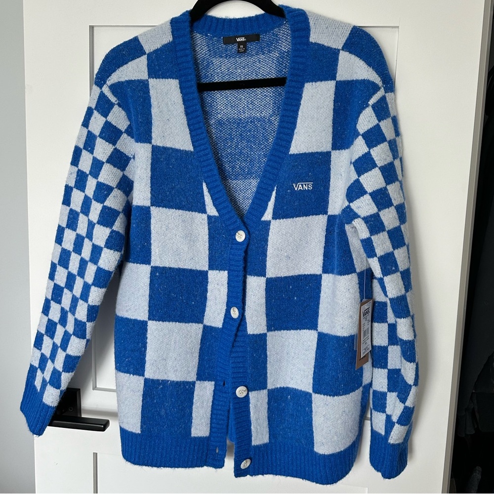 Brand New ! Vans Checkered Button Up Cardigan Sweater